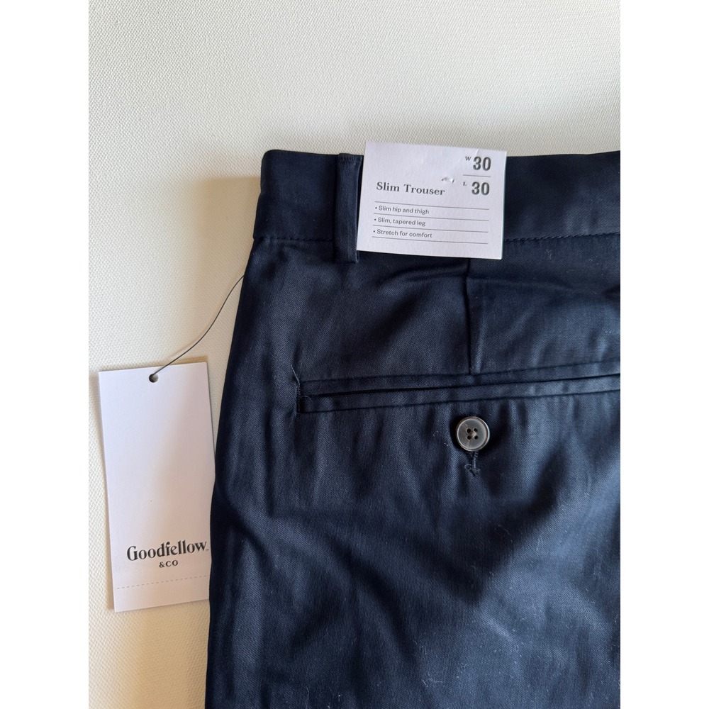 Goodfellow & Co. Slim Trousers Chino Pants‎ Navy Blue Comfort Fit W30 L30 - Picture 4 of 9